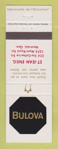 Matchbook Cover - Bulova Watches St Jean Enrg Montreal QC