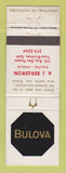 Matchbook Cover - Bulova Watches AJ Bergeron Jewelry Trois Rivieres QC WEAR