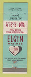Matchbook Cover - Elgin Watches Al Ebert Jewelry Wausau WI