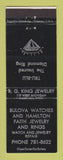 Matchbook Cover - RG King Jewelry Marshall MI Bulova Hamilton Watches BLACK WEAR