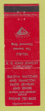 Matchbook Cover - RG King Jewelry Marshall MI Bulova Hamilton Watches RED WEAR