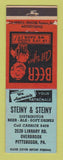 Matchbook Cover - Steiny and Steiny Beer Distributor Pittsburgh PA WEAR