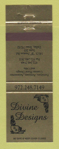 Matchbook Cover - Divine Designs Furniture Dallas TX