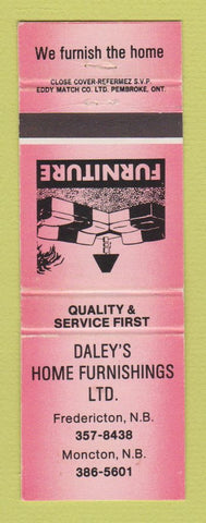 Matchbook Cover - Daley's Home Furnishings Moncton NB WEAR