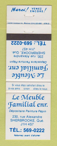 Matchbook Cover - Le Meuble Familial Furniture Sherbrooke QC