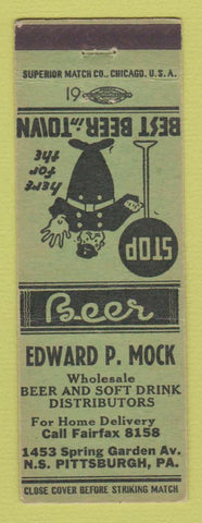 Matchbook Cover - Edward Mock Beer Distributor Pittsburgh PA