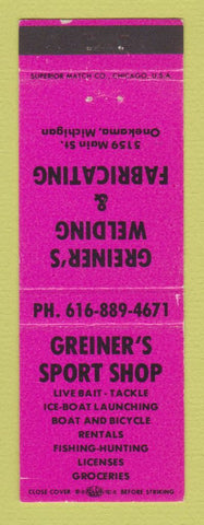 Matchbook Cover - Griener's Sport Shop Welding Okekama MI