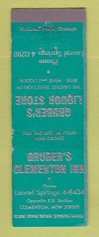 Matchbook Cover - Gruber's Clementon Inn NJ Liquor Store WEAR