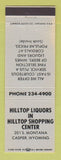 Matchbook Cover - Hilltop Liquors Casper WY