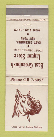 Matchbook Cover - East Greenbush Liquor Store NY WORN