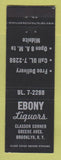 Matchbook Cover - Ebony Liquors Brooklyn NY WORN BACK