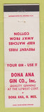 Matchbook Cover - Dona Ana Gin Cotton Dona Ana NM WEAR