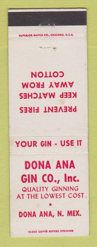 Matchbook Cover - Dona Ana Gin Cotton Dona Ana NM WEAR
