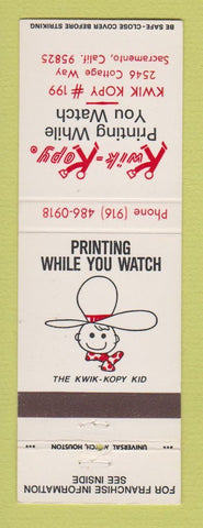Matchbook Cover - Kwik Kopy Printing Sacramento CA