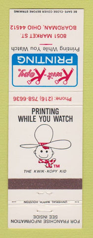 Matchbook Cover - Kwik Kopy Printing Boardman OH