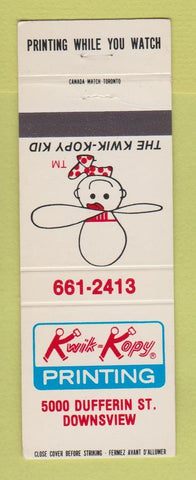 Matchbook Cover - Kwik Kopy Printing Downsview ON