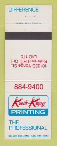 Matchbook Cover - Kwik Kopy Printing Richmond Hill ON