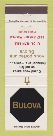 Matchbook Cover - Bulova Watches Montreal QC