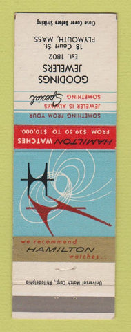 Matchbook Cover - Hamilton Watches Goodings Jewelry Plymouth MA