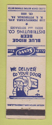 Matchbook Cover - Blue Ridge Beer Distributor Pittsburgh PA