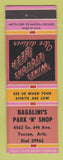 Matchbook Cover - Bagalini's Park n Shop Liquor Tucson AZ
