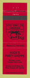 Matchbook Cover - Huck's Party Shoppe Liquor Pizza New Haven MI RED