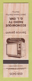 Matchbook Cover - Economique Radio TV Ste Foy QC WEAR