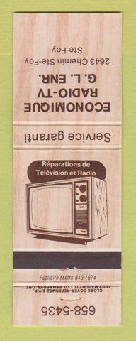 Matchbook Cover - Economique Radio TV Ste Foy QC WEAR