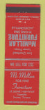 Matchbook Cover - McMillan Furniture Jacksonville NC
