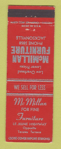 Matchbook Cover - McMillan Furniture Jacksonville NC