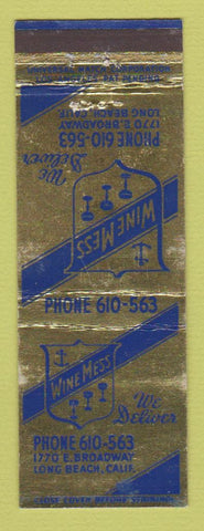 Matchbook Cover - Wine Mess Liquor Long Beach CA