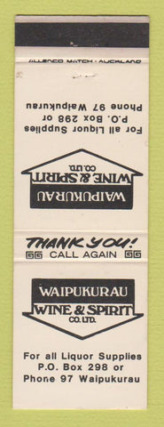 Matchbook Cover - Waipukurau Wine Spirits Liquor New Zealand WEAR