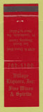 Matchbook Cover - Village Liquors Wines Spirits Fort Lauderdale FL
