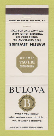 Matchbook Cover - Bulova Watches Martin Jewelry Wooster OH