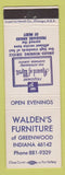 Matchbook Cover - Walden's Furniture Greenwood IN