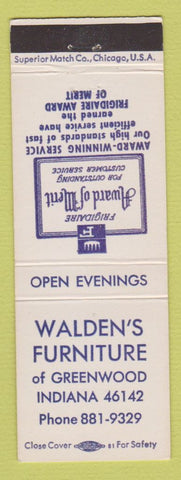 Matchbook Cover - Walden's Furniture Greenwood IN