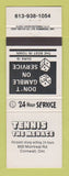 Matchbook Cover - Tennis the Menace Racquets Cornwall ON