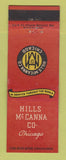 Matchbook Cover - Hills McCanna Chicago IL Valves Pumps
