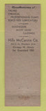 Matchbook Cover - Hills McCanna Chicago IL Valves Pumps