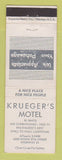 Matchbook Cover - Krueger's Motel Milwaukee WI
