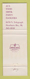 Matchbook Cover - Dimple's Restaurant Dearborn Heights MI