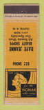 Matchbook Cover - Raye Jeanne Beauty Shop girlie Clovis NM