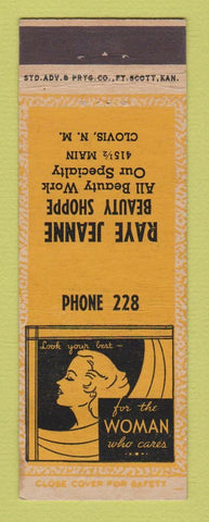 Matchbook Cover - Raye Jeanne Beauty Shop girlie Clovis NM