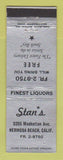 Matchbook Cover - Stan's Liquor Hermosa Beach CA