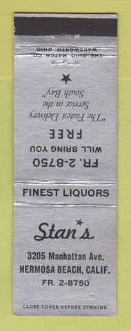 Matchbook Cover - Stan's Liquor Hermosa Beach CA