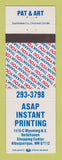 Matchbook Cover - ASAP Instant Printing Albuquerque NM