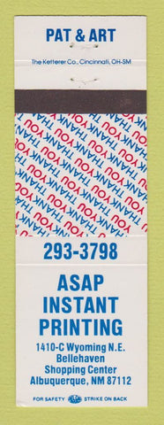 Matchbook Cover - ASAP Instant Printing Albuquerque NM