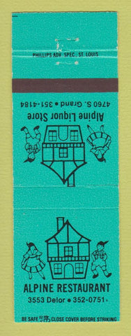 Matchbook Cover - Alpine Liquor Store St Louis MO