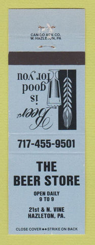 Matchbook Cover - The Beer Store Liquor Hazleton PA BLUE