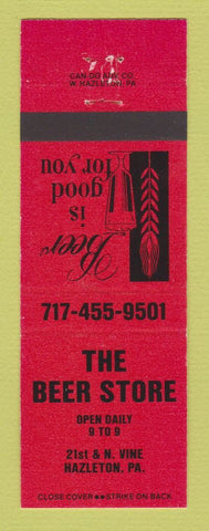Matchbook Cover - The Beer Store Liquor Hazleton PA RED
